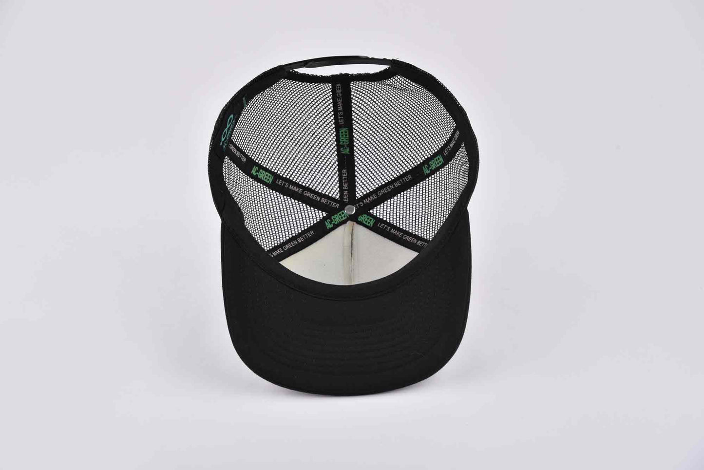 black mesh snapback hat