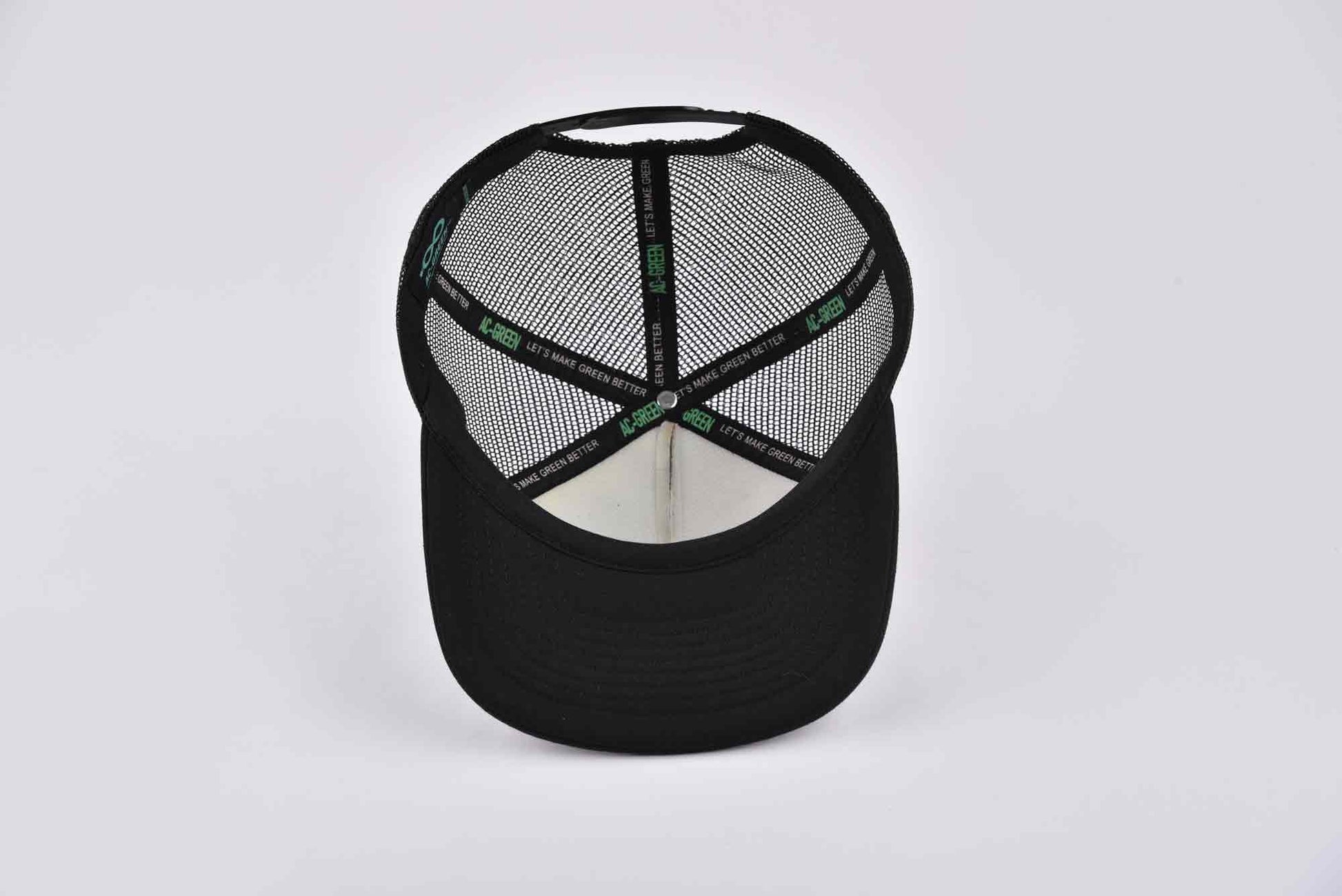 black mesh snapback hat