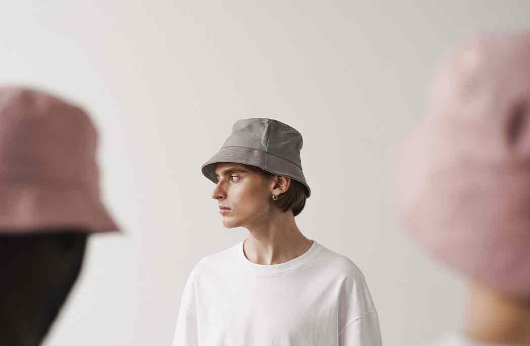 short brim bucket hat